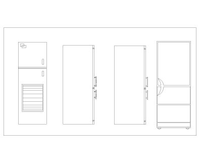 Free AutoCAD 2D Editable Drawings for Fridges Top & Side Views with Dimensions - 5