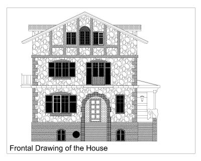 Free AutoCAD 2D Editable Drawings for Frontal Drawing of the Tiny House