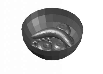 moderate sized fruit bowl 3d moodel .dwg format