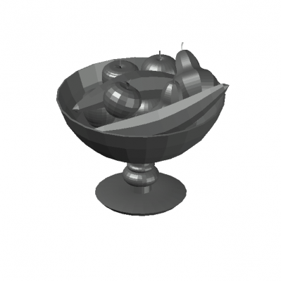 fruit bowl with a simple look 3d model .dwg