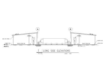 Free AutoCAD 2D Editable Drawings for FUEL POINT - LONG ELEVATION