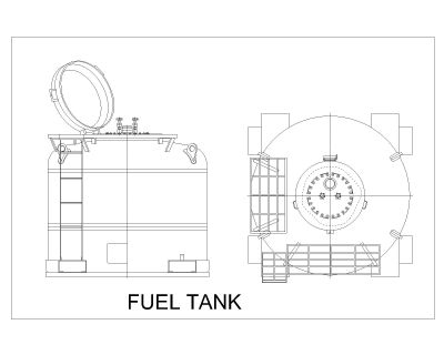 Free AutoCAD 2D Editable Drawings for FUEL TANK Details