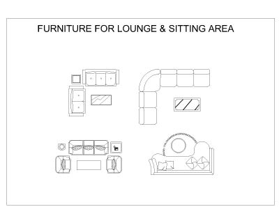 Free AutoCAD 2D Editable Drawings for Furniture for Lounge & Sitting - 18