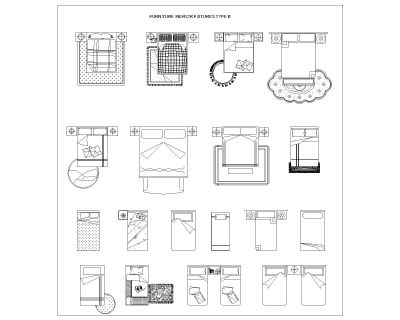 Free AutoCAD 2D Editable Drawings for Interior Fixtures Type B-6