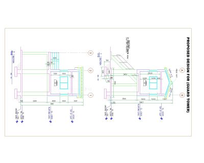 Free AutoCAD Drawing of GUARD TOWER DETAILED SECTIONS
