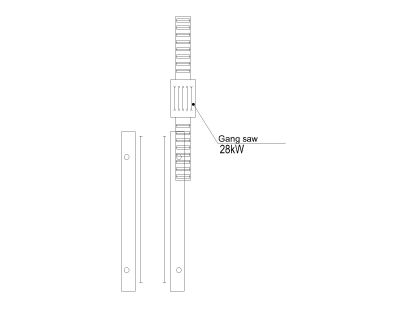 Free AutoCAD 2D Editable Drawings for Gang saw 28kW