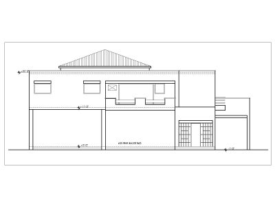 2BHK House Design Elevation (1) CAD Block – DWG AutoCAD Editable Drawing (Free Download)