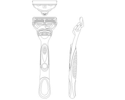 Free AutoCAD 2D Editable Drawings for Gillette pro fusion glide 2d