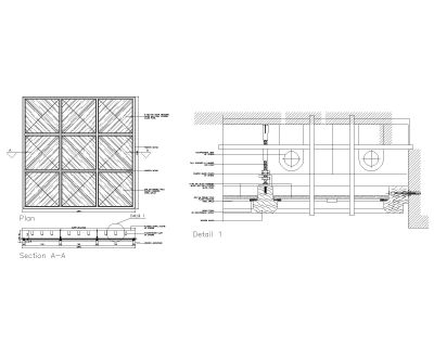 Glass Ceiling Details-Model Architectural Drawing. CAD block in DWG format free download.