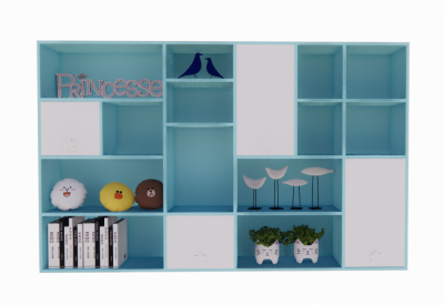 Blue Bookshelf revit family