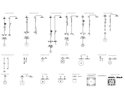 Grohe Shower Models-Model Architectural Drawing. CAD block in DWG format free download.