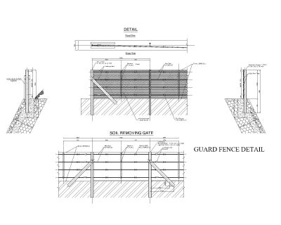 Free AutoCAD 2D Editable Drawings for Guard Fence Details
