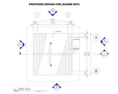 Free AutoCAD 2D Editable Drawings for Guard Hut Detail Design -3