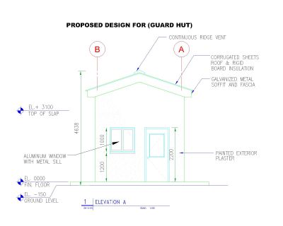 Free AutoCAD 2D Editable Drawings for Guard Hut Detail Design -4