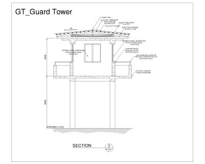 Free AutoCAD Drawing of Guard Tower Side Views