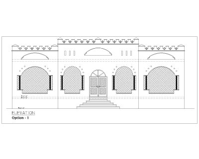 GUEST HOUSE Elevation-1 CAD Block – DWG AutoCAD Editable Drawing (Free Download)