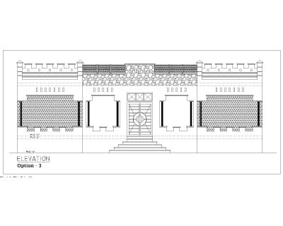 GUEST HOUSE Elevation-3 CAD Block – DWG AutoCAD Editable Drawing (Free Download)