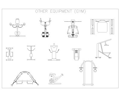 Free AutoCAD Drawing of Gym Equipment's (1)