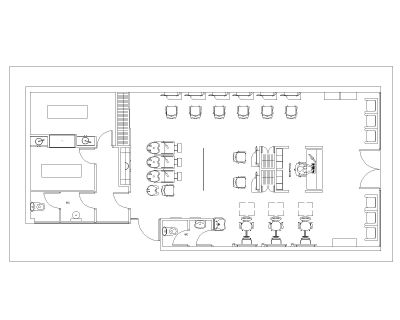 Hairdressing Salon Plan-1 CAD Block – DWG AutoCAD Editable Drawing (Free Download)