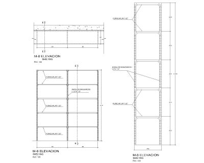 Free AutoCAD 2D Editable Drawings for Heavy Weight Shelvings