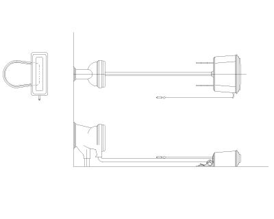 High Tank Toilet Plan, Elevation & Section-3 CAD Block – DWG AutoCAD Editable Drawing (Free Download)