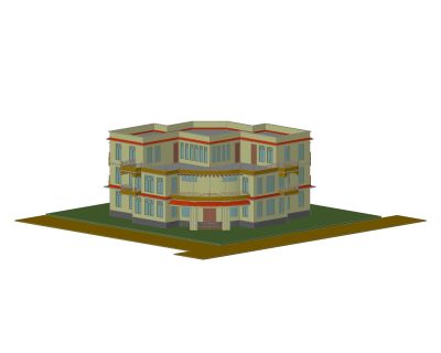 Free 3D Model of Historical Villa Views- 4