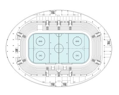 Hockey arena Top View CAD Block – DWG AutoCAD Editable Drawing (Free Download)