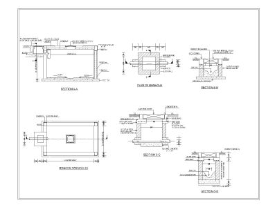 Holding Tank Details CAD Block – DWG AutoCAD Editable Drawing (Free Download)