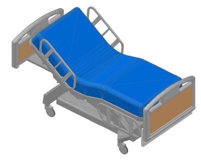 Free 3D Model of Hospital-Bed-3D-AutoCAD Drawing