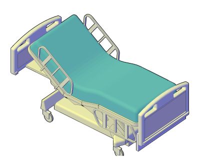 Hospital-Bed-3D-Drawing CAD Block – DWG AutoCAD Editable Drawing (Free Download)