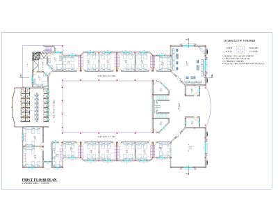 Hostel Plan Level-1 CAD Block – DWG AutoCAD Editable Drawing (Free Download)
