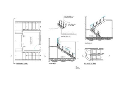 Hostel Stairs Section Details CAD Block – DWG AutoCAD Editable Drawing (Free Download)