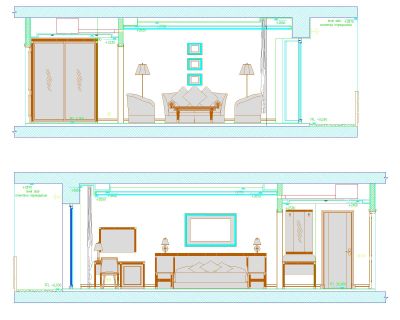 Hotel Room Elavations-Model CAD Block – DWG AutoCAD Editable Drawing (Free Download)
