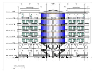 Housing Socaity Project 2D Elevation-1 CAD Block – DWG AutoCAD Editable Drawing (Free Download)