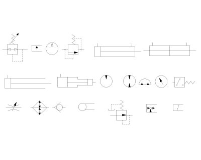 Hydraulic - Pneumatic CAD Block – DWG AutoCAD Editable Drawing (Free Download)