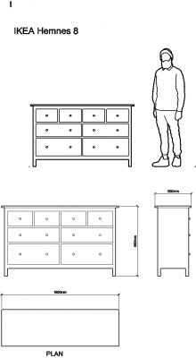 AutoCAD download IKEA Hemnes 8 DWG Drawing