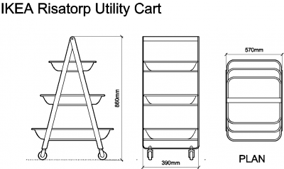 IKEA Risatorp Utility Cart DWG Drawing