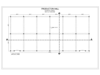 Industrial Production Hall layout Plan.1 – CAD Block – DWG AutoCAD Editable Drawing (Free Download) 
