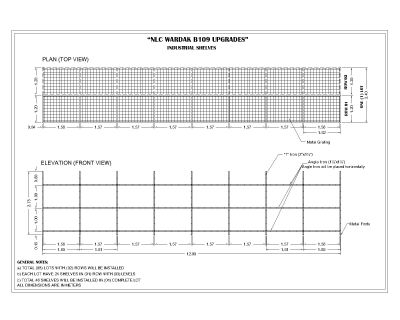Free AutoCAD Drawing, of Industrial shelves Plan & Elevation_2