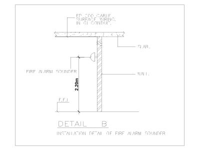 Installation of Fire Alarm Sounder CAD Block – DWG AutoCAD Editable Drawing (Free Download)