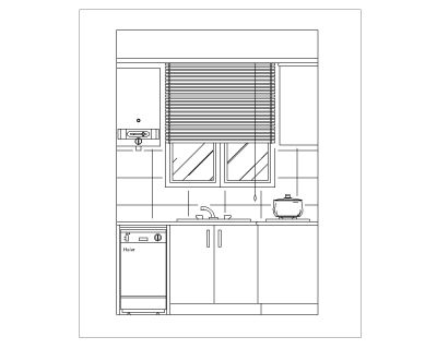 Free AutoCAD 2D Drawings for Internal Elevation Views of Kitchen - 10