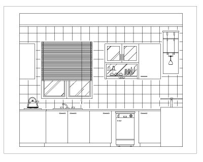 Free AutoCAD 2D Drawings for Internal Elevation Views of Kitchen - 12