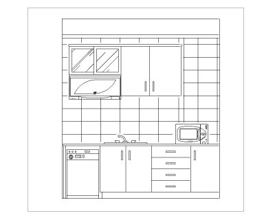 Free AutoCAD 2D Drawings for Internal Elevation Views of Kitchen - 2