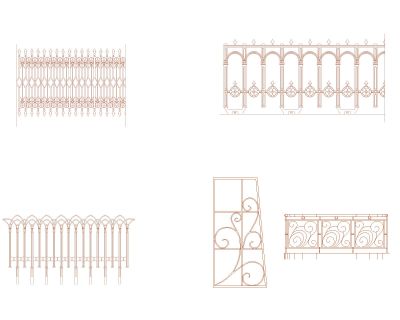 Free AutoCAD 2D Editable Drawings for CNC Designs for Grills & Railings -24