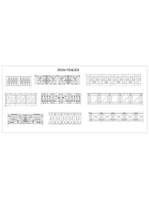 Free AutoCAD 2D Editable Drawings for IRON FENCES_ 1