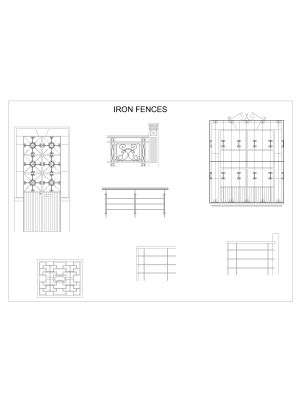 Free AutoCAD 2D Editable Drawings for IRON FENCES_ 2