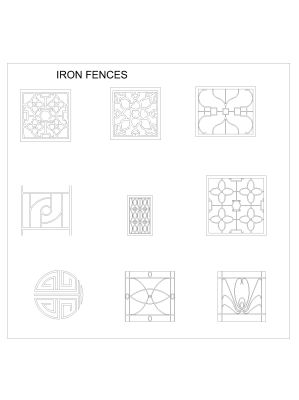 Free AutoCAD 2D Editable Drawings for IRON FENCES_ 4