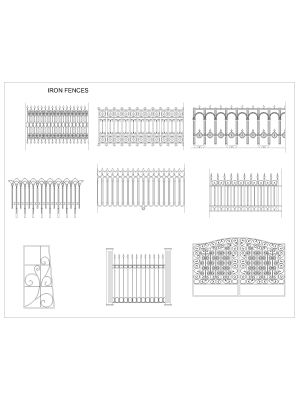 Free AutoCAD 2D Editable Drawings for IRON FENCES_ 5