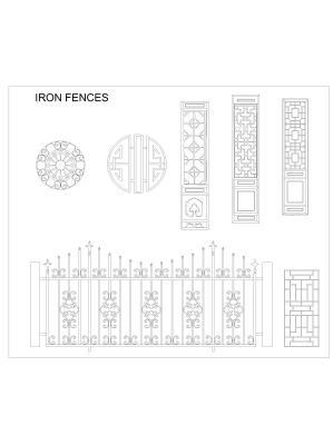 Free AutoCAD 2D Editable Drawings for IRON FENCES_ 6
