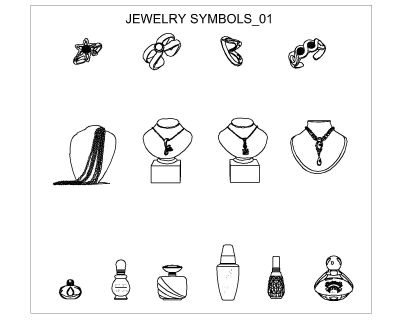 Jewelry Symbols-1 - CAD Block – DWG AutoCAD Editable Drawing (Free Download)